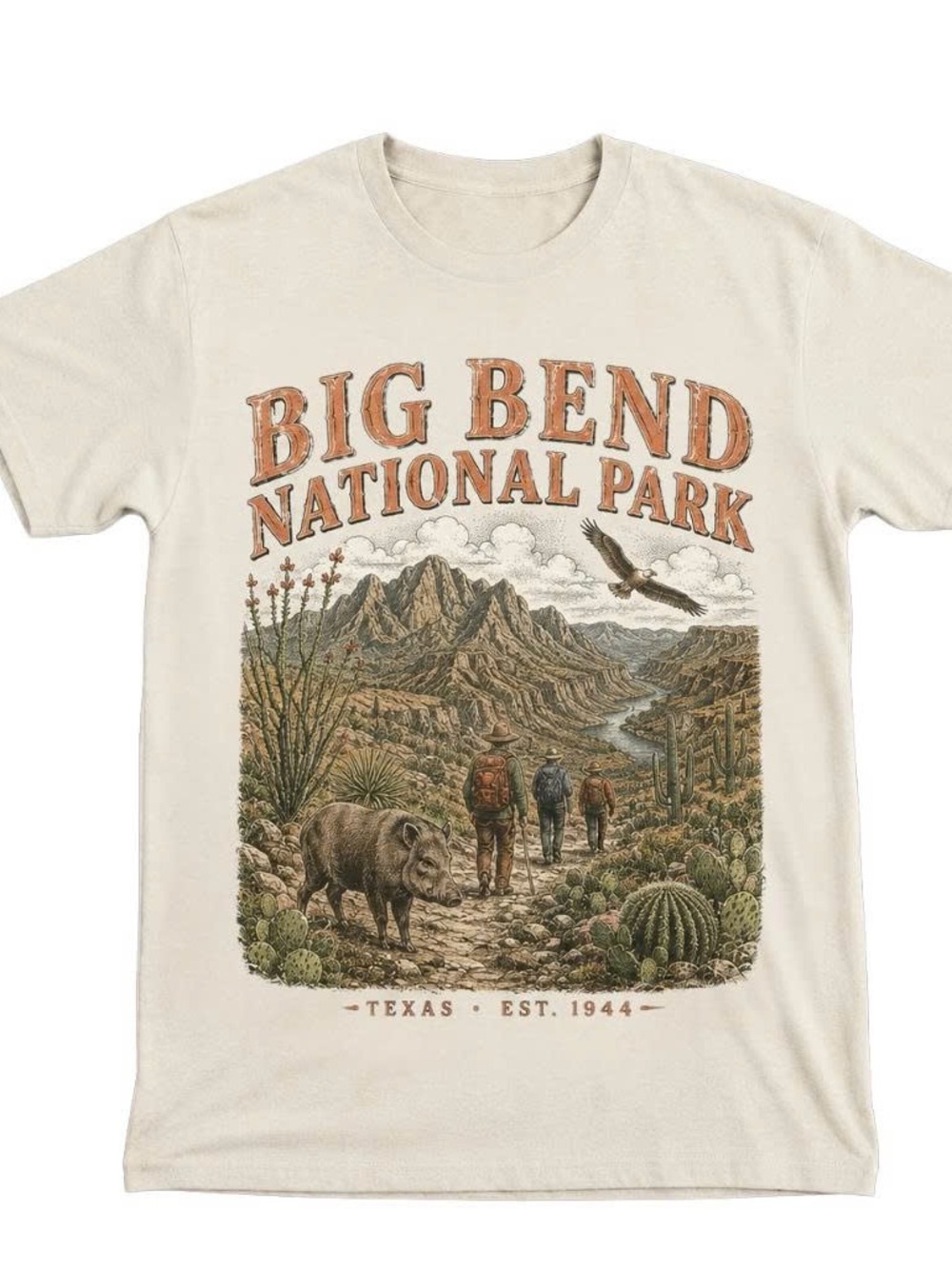 Big Bend National Park Shirt, Vintage Texas Desert Hiking Tee